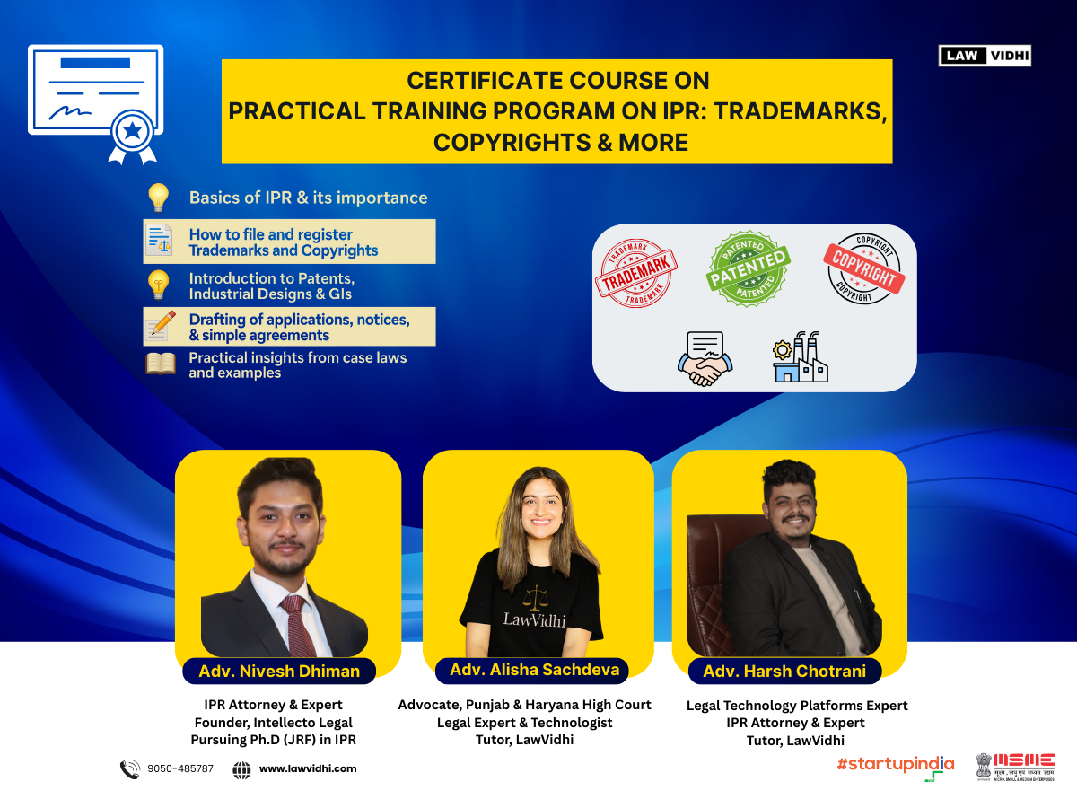 Certificate course on IPR & Law
